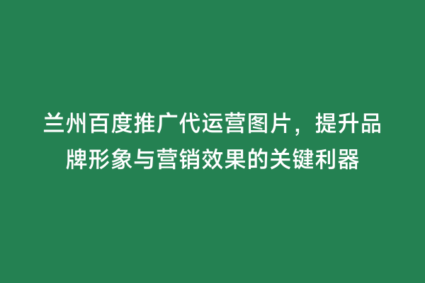 兰州百度推广代运营图片，提升品牌形象与营销效果的关键利器