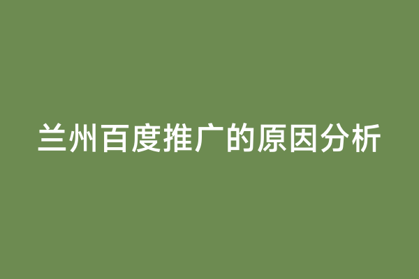 兰州百度推广的原因分析